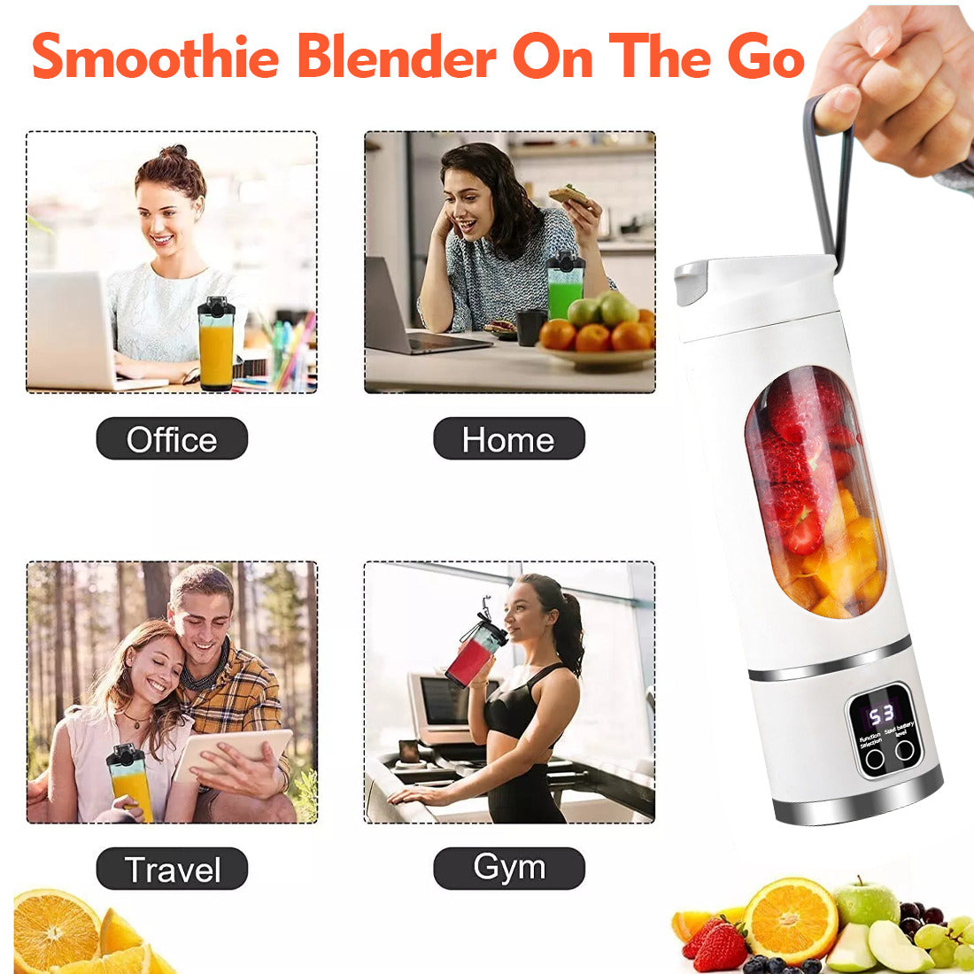 Portable Blender- Rechargeable Smoothie Blender Maker 450ml